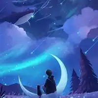  星空背景情侣一男一女头像