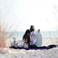 情侣头像背影海边情头