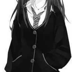  动漫女生黑白头像