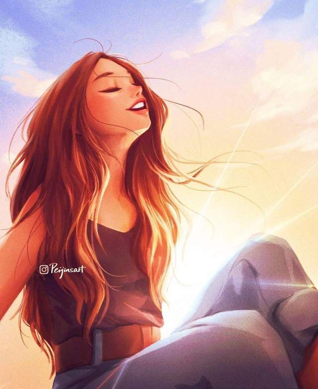  超治愈的女生插画头像,一个人独处的时候