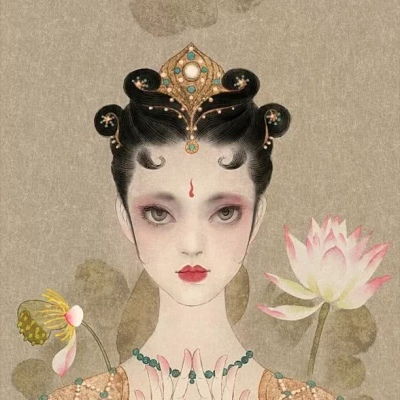  古风女生头像,尧立插画12张词牌美人