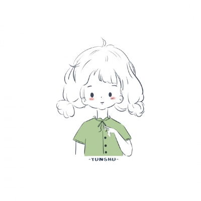  小清新简笔画女生头像白底头像