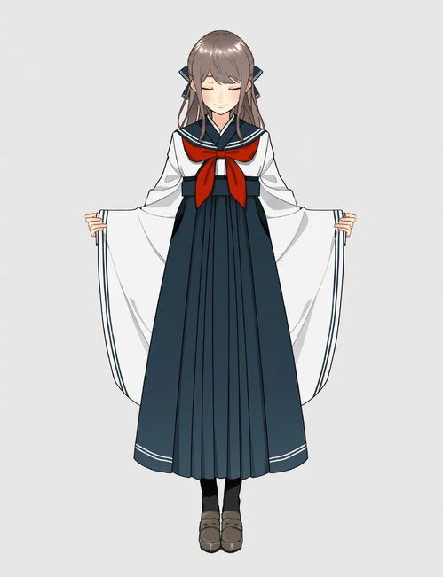  日系动漫头像女孩喜欢的jk制服手绘素材