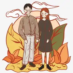 手绘情侣头像简单清新手