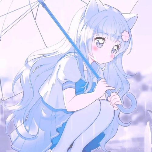  蓝色系女生头像记得向前看,别烂在过去和梦里