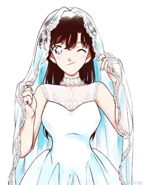  二次元.名侦探柯南.毛利兰.电脑手绘婚纱