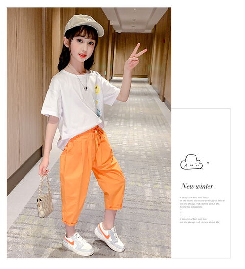 易蓓儿女童套装夏装2020新款时髦洋气夏季儿童网红夏款童装夏女孩两件套