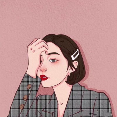 手绘情侣头像一男一女,所有的深爱都是秘密