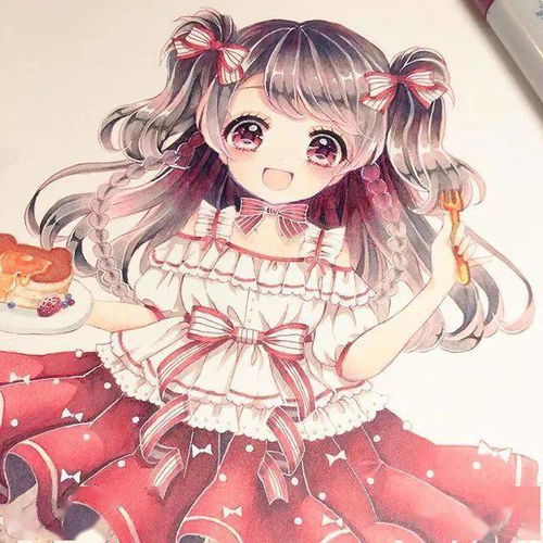  炒鸡可爱仙气的动漫人物女生马克笔插画线稿