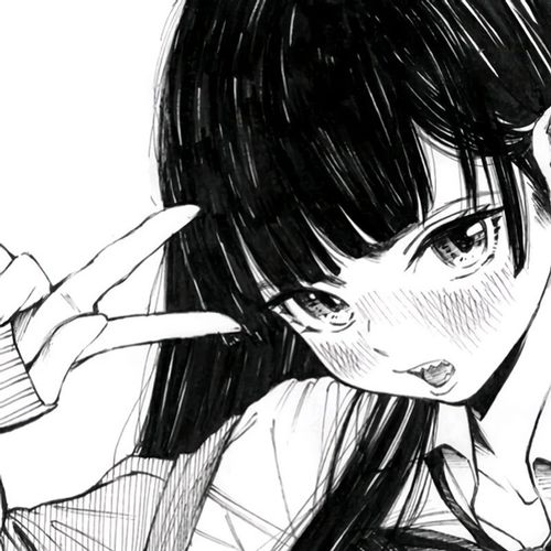 黑白女生头像动漫