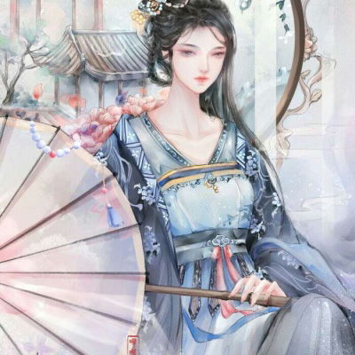  手绘卡通头像女生唯美韩版手绘古风美丽少女头像