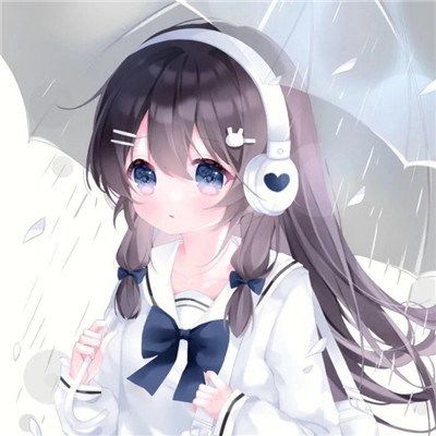  下雨天打伞少女心动漫头像图片,二次元唯美图片欣赏