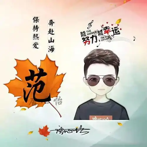  姓氏头像第521期,可爱卡通情侣个性签名头像,越努力越幸运