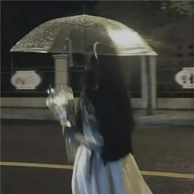 头像打伞女