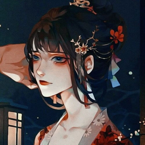 动漫头像女生古风红衣女