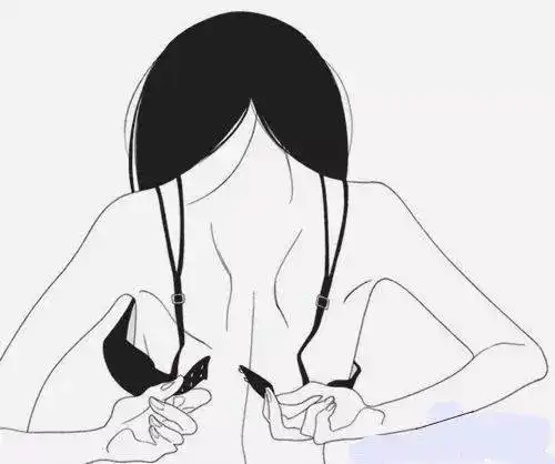  二次元头像脱胸罩的背影