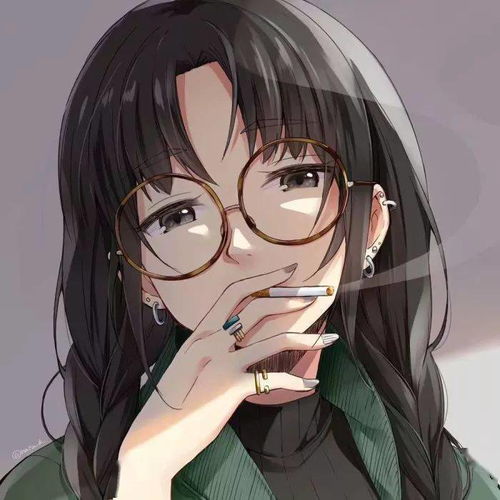  头像图片丨超酷的女生抽烟头像