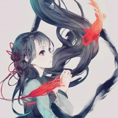  手绘头像女简约文艺彩色手绘女生头像韩版