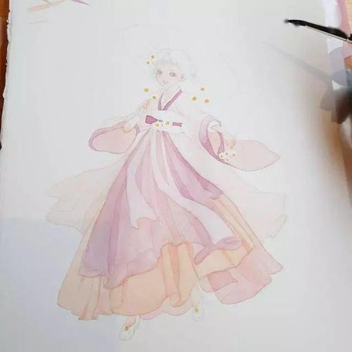  超美水彩少女唯美意境小清新古风现代都好美