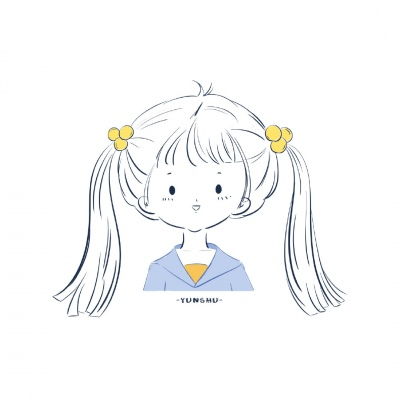  小清新简笔画女生头像白底头像