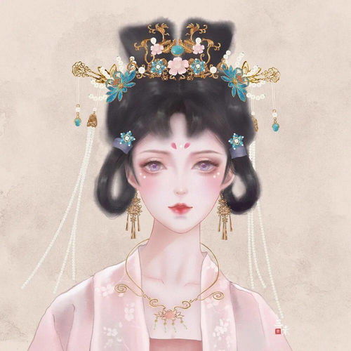  动漫女生头像超绝唯美的粉色系古风头像