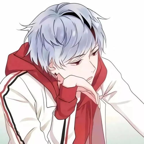  动漫男头听云与明月窃语,看满天熠熠星辰