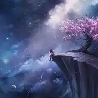qq头像情侣背影星空古风