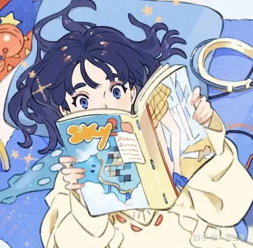 蓝色系情侣头像动漫