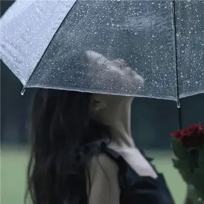  带有一丝伤感的撑伞女头雨中撑伞爆漂亮的女头合集