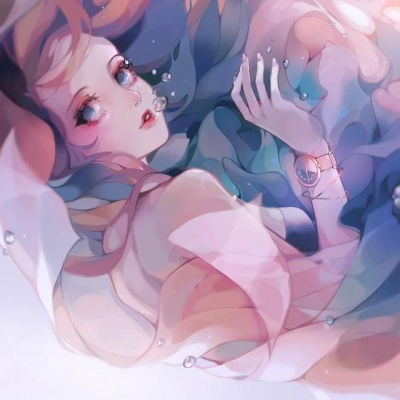  by.宿醉女生头像插画师笔下的少女,果冻软糖般色彩