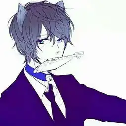  二次元情侣头像女淡紫男蓝