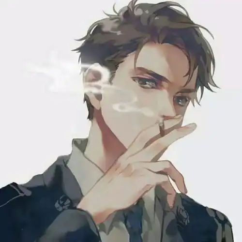 动漫男生叼烟冷酷头像