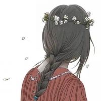  卡通背影头像女,清新卡通女生背影微信头像图片