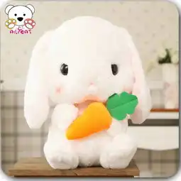  艾莉猫小白兔子毛绒玩具公仔垂耳兔抱枕玩偶流氓兔布娃娃儿童儿童节礼物40cm布艺生活萌宠周边波奇宠物商城