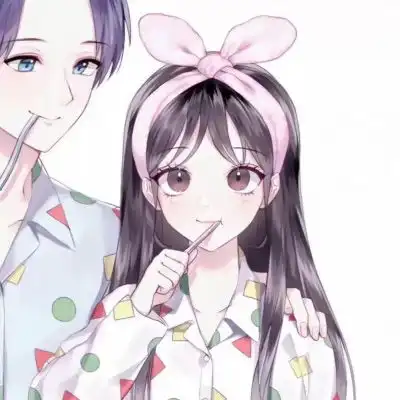 情侣头像卡通呆萌一对两