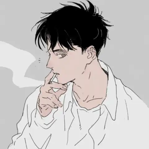  动漫男生头像抽烟系列