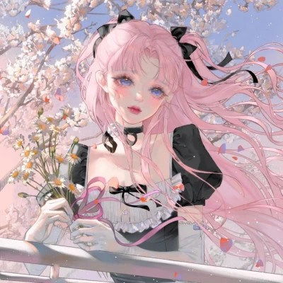  超仙唯美带花女生动漫头像图片