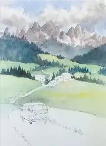  绘画教程宫崎骏动漫风清新质朴的水彩场景