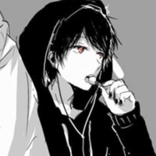 动漫男生黑白头像哭