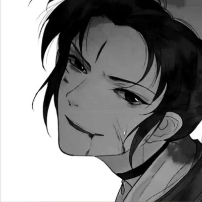  江孑帅气黑白丧系伤感动漫男生头像