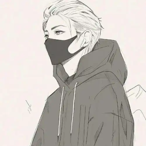  动漫男头手绘插画风小众男生头像