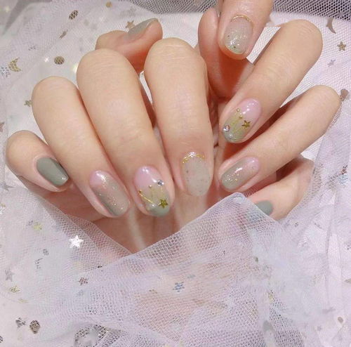  绿蓝系美甲款,氧气少女炼成记