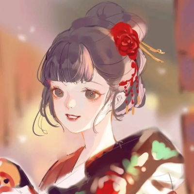  动漫女生手绘偏古风头像