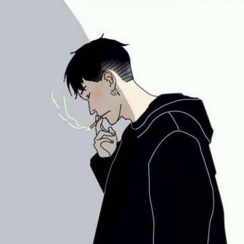  动漫男生头像抽烟系列
