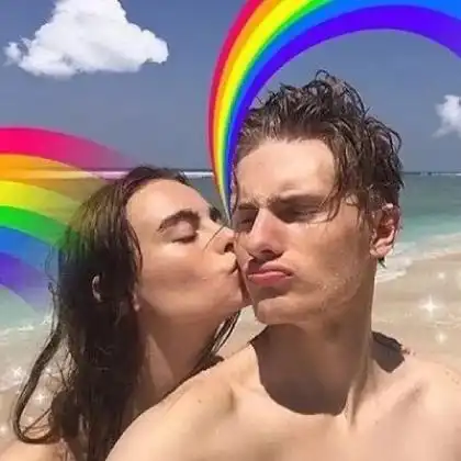 欧美情侣头像双人黑白婚