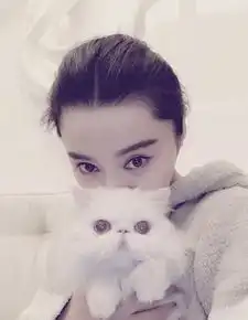 范冰冰拍戏累了抱爱猫解闷嘟嘴卖萌好可爱