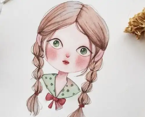 手绘情侣头像简单清新女