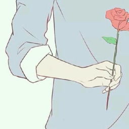 手拿鲜花男生头像动漫