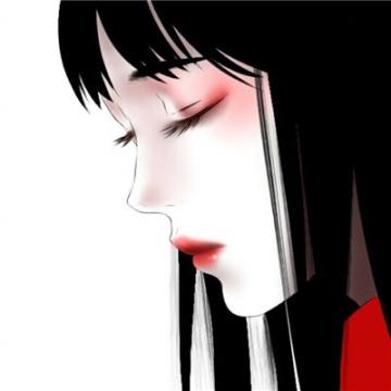  红眼黑发女生头像动漫二次元平行线是形容友谊最完美的形状