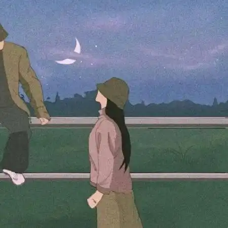  插画情侣头像情侣专用,手绘情侣头像一对两张